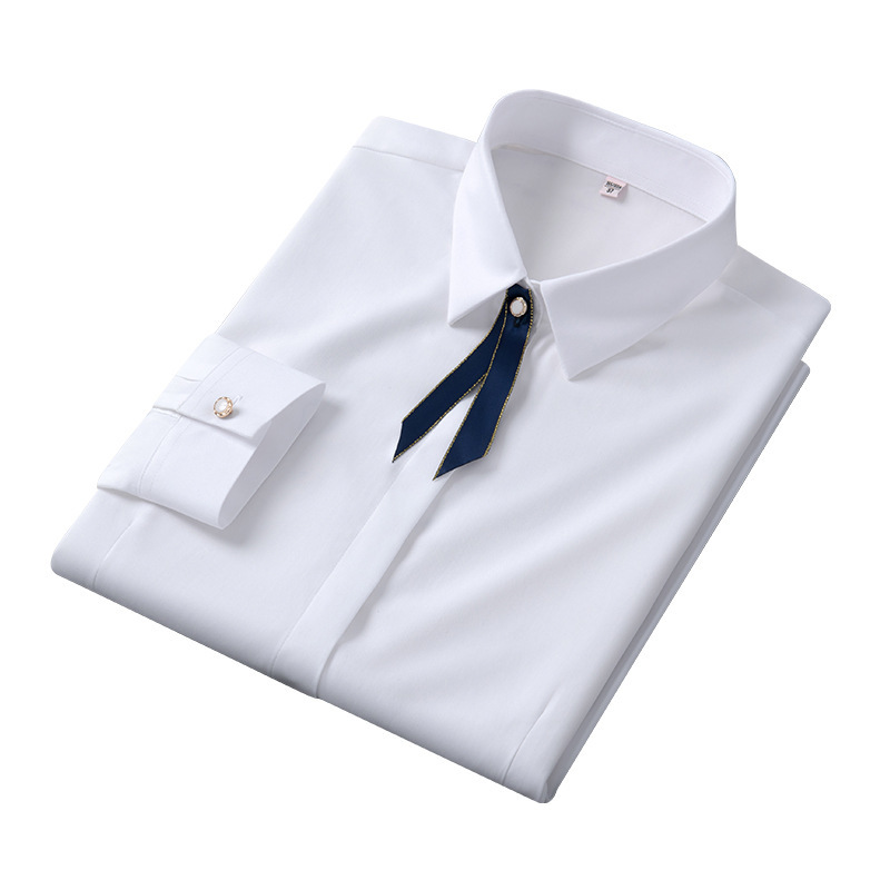 New Xinjiang Cotton White Shirt Women Short Sleeve Professional Work Uniform Formal Anti-exposure Blouse Women