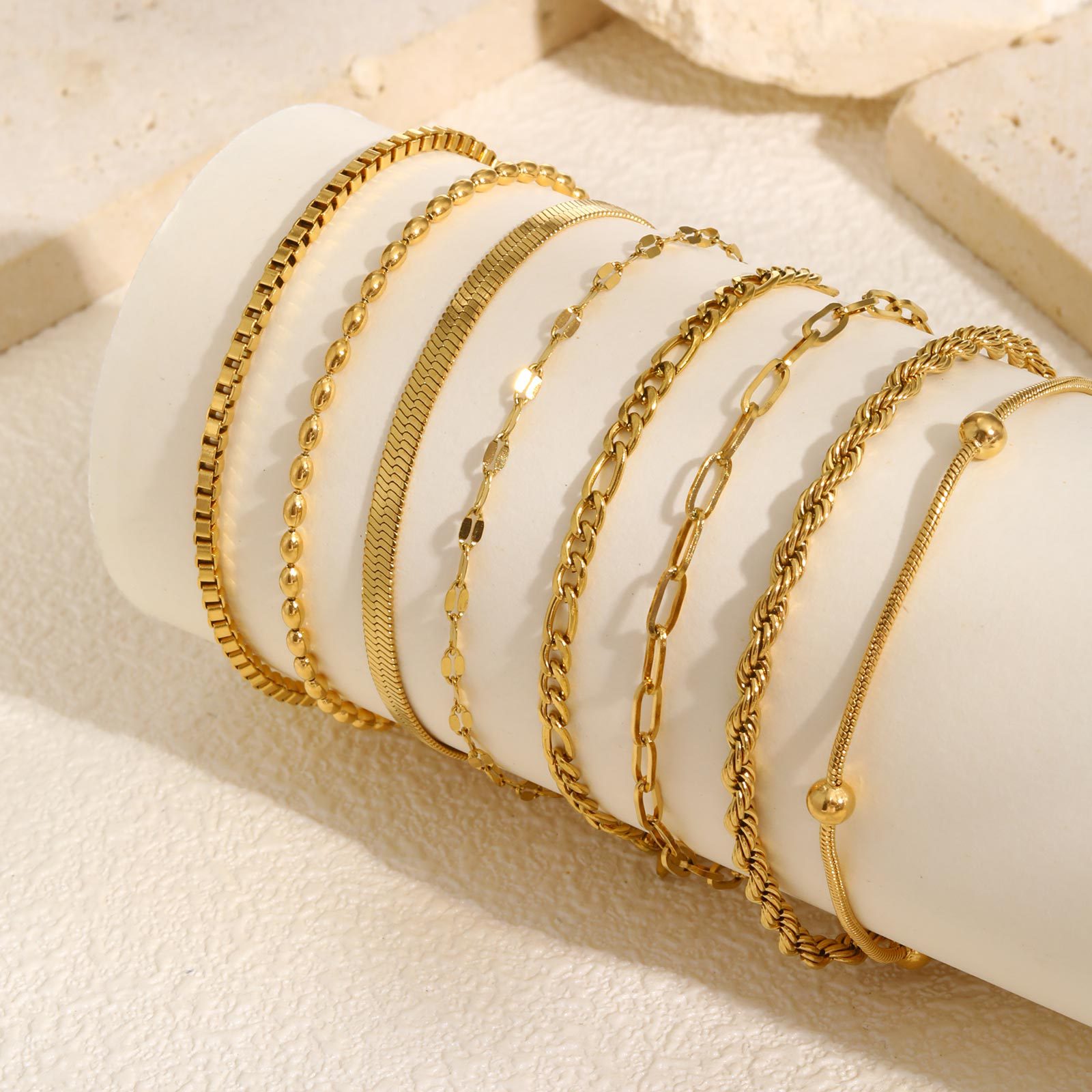 Women's Snake Bone Chain Hemp Rope Chain Simple Hand Jewelry Daily Layered Bracelet Huanmu Accessories