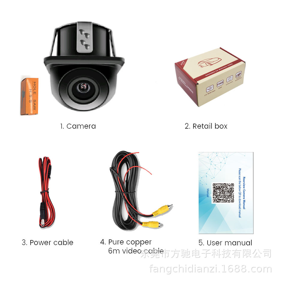 带动态轨迹线， AHD720P/CVBS可选，   黑色鱼眼大角度镜头 · BC300 小草帽
