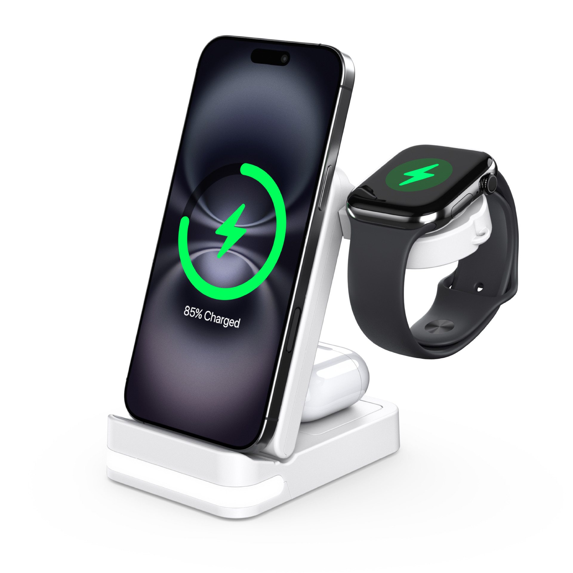 Selected New Product for Huawei Apple Samsung Phone Watch Earphone 3-in-1 Foldable Wireless Charger