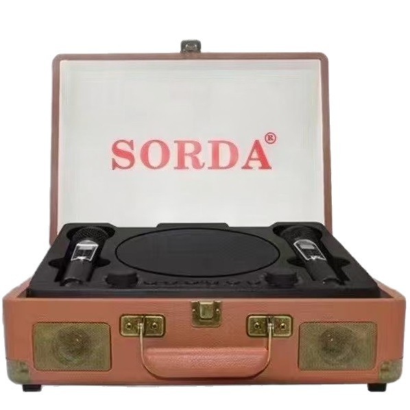SD2109 Outdoor Portable Wooden Box Bluetooth Speaker Wireless Dual Mic Karaoke All-in-One Home Karaoke Machine