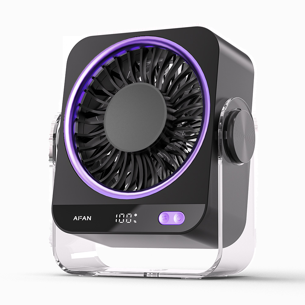 26 new ice compress desktop fan dormitory wall fan USB digital display 199 gear charging fan gift