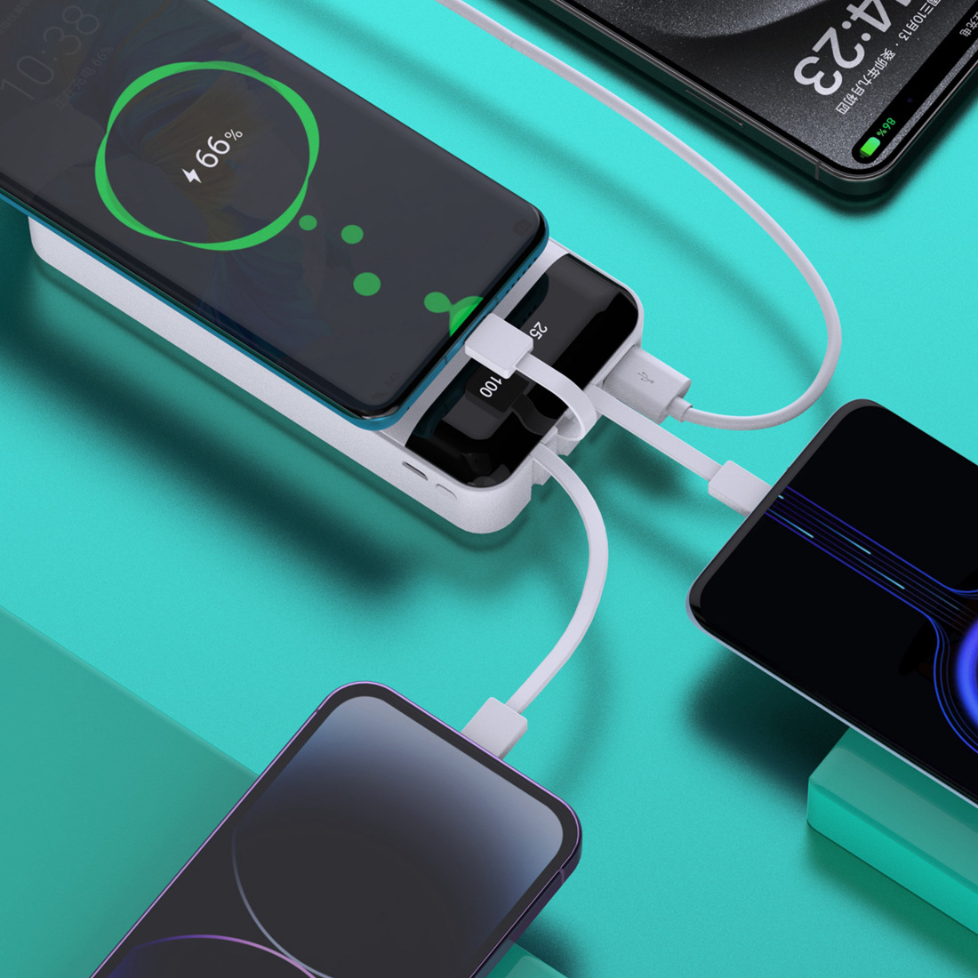 20000mAh Power Bank Dual USB Port Multi-function 2.4A Fast Charge 20000mAh Mobile Power