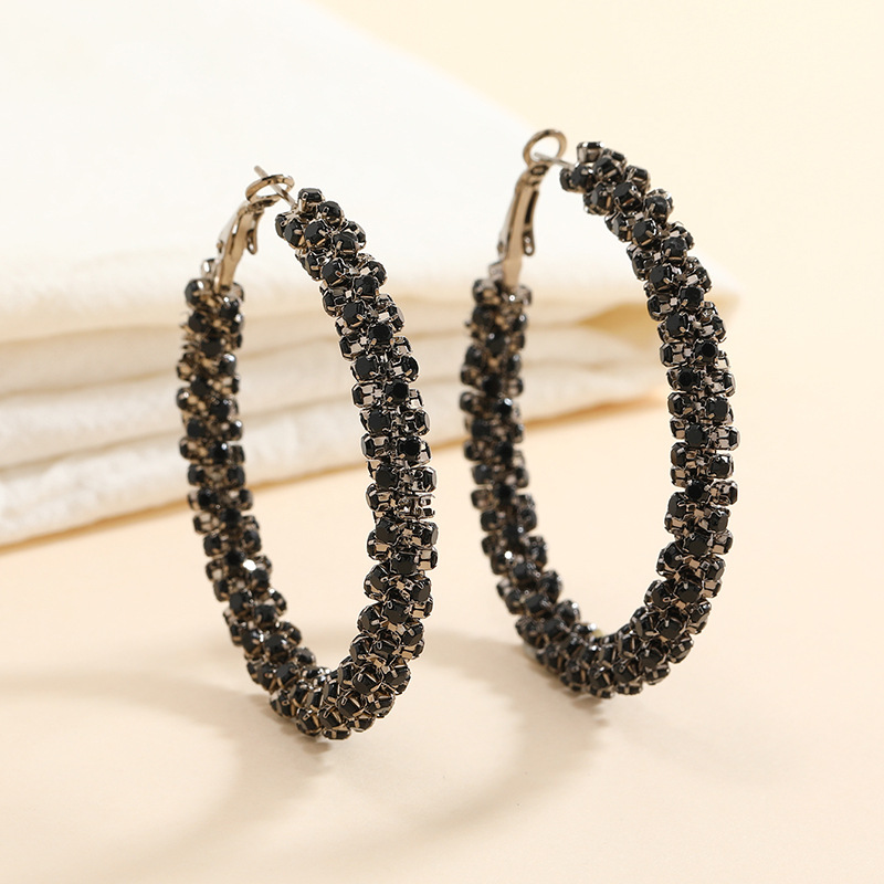 High-quality simple circle exaggerated earrings new diamond earrings