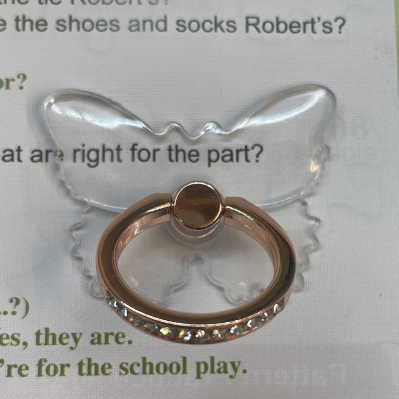 Rhinestone Transparent Ring Stand Rose Gold Ring Diamond Phone Stand Thirteen Crystal Rhinestone Ring Stand