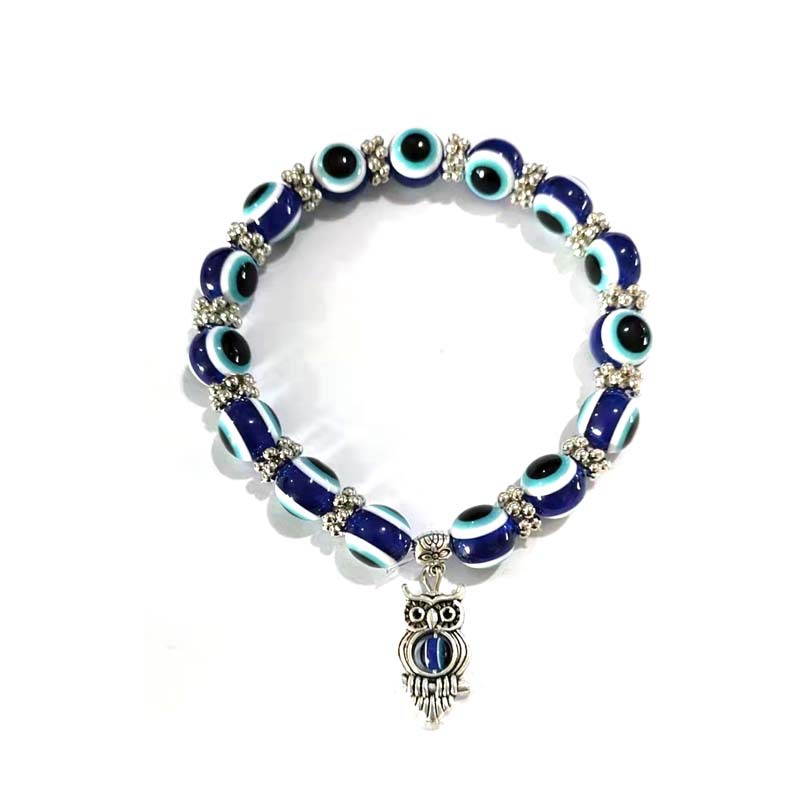 Evil Eye Bracelet Butterfly Elephant Hand of Fatima Pendant Resin Beaded Bracelet