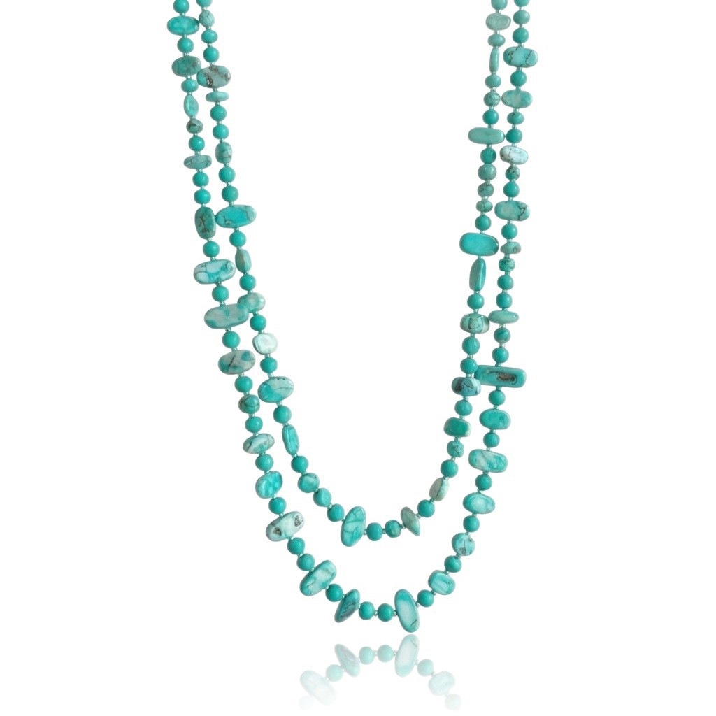 Colorful Natural Stone Beaded Accessories Bohemian Ethnic Style Necklace Niche Sweater Chain Women