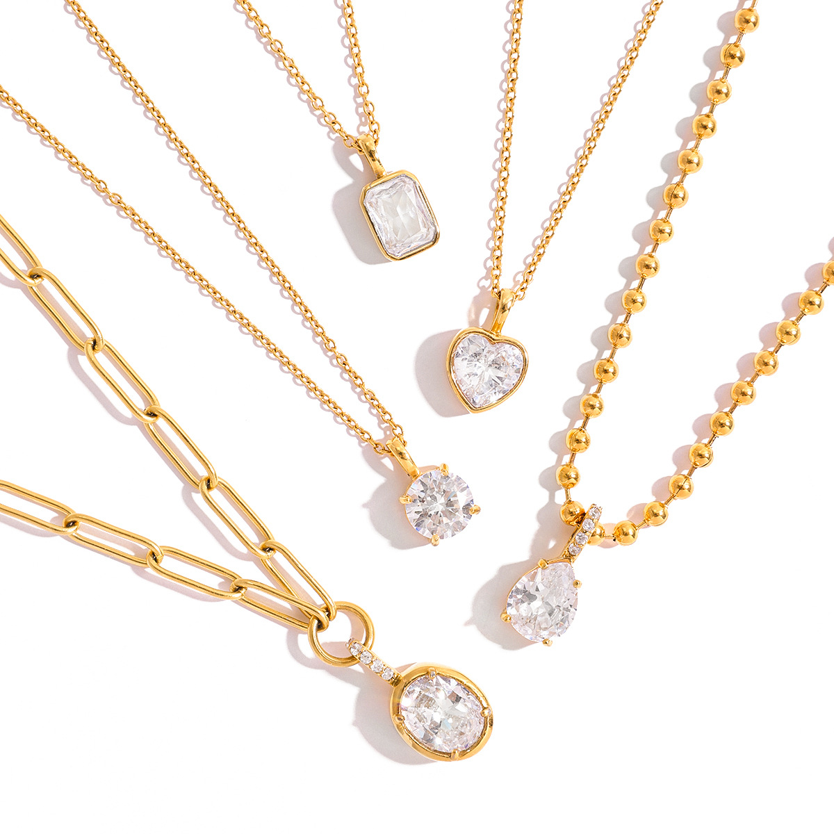 Jieding 18k single zircon titanium steel necklace niche accessories women jewelry stainless steel accessories