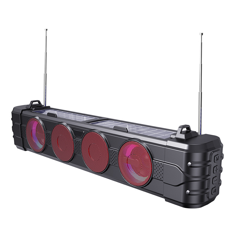 Soundbar Bluetooth Speaker Strip with Color Lights Desktop Outdoor Solar Bluetooth Speaker Subwoofer