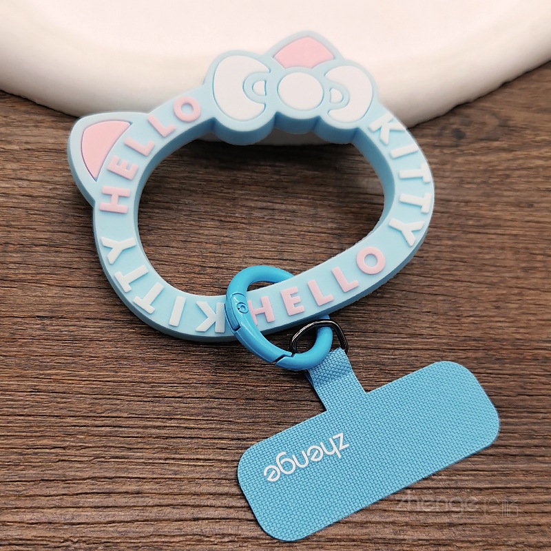 Cute cat ring pendant cartoon round ring phone strap gasket thin clip piece phone chain hanging piece not top shell does not affect