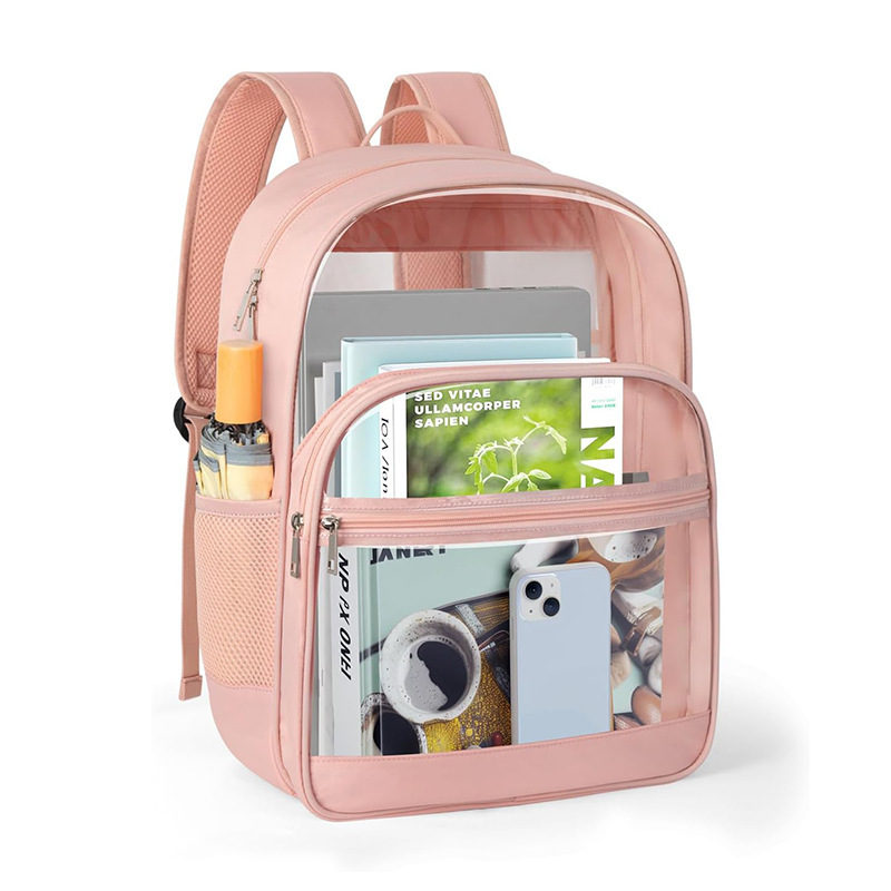 New Transparent Backpack Durable Transparent School Bag PVC Transparent Backpack with Reinforced Straps Large Capacity Clear Bag