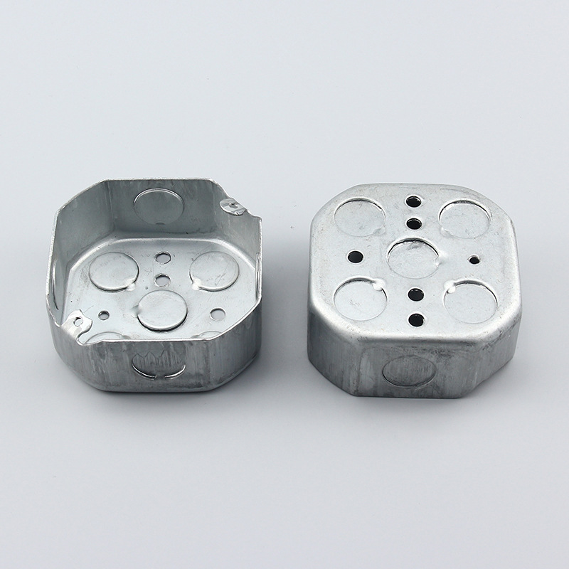 Octagonal box South American galvanized sheet American junction box, octagonal 4-inch deep 1.5-inch American standard bottom box, American standard