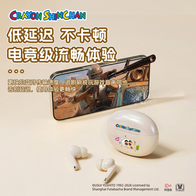 Crayon Shin-chan Bluetooth Earphones New Cute Sports Music E-sports Super Long Battery Life Wireless Earphones