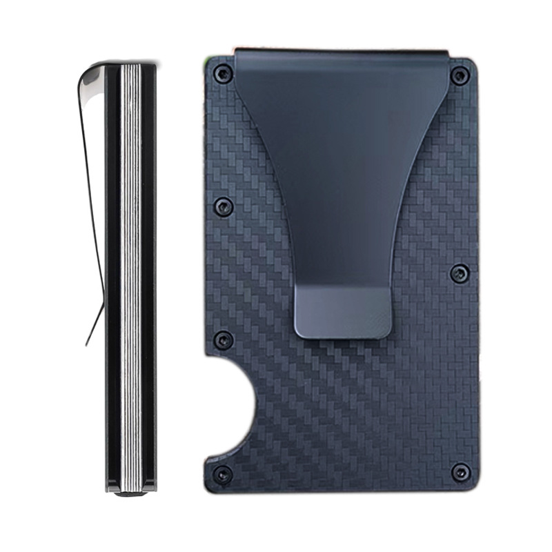 New Metal Card Holder Carbon Fiber Wallet Money Clip RFID Anti-Theft Blocking Technology