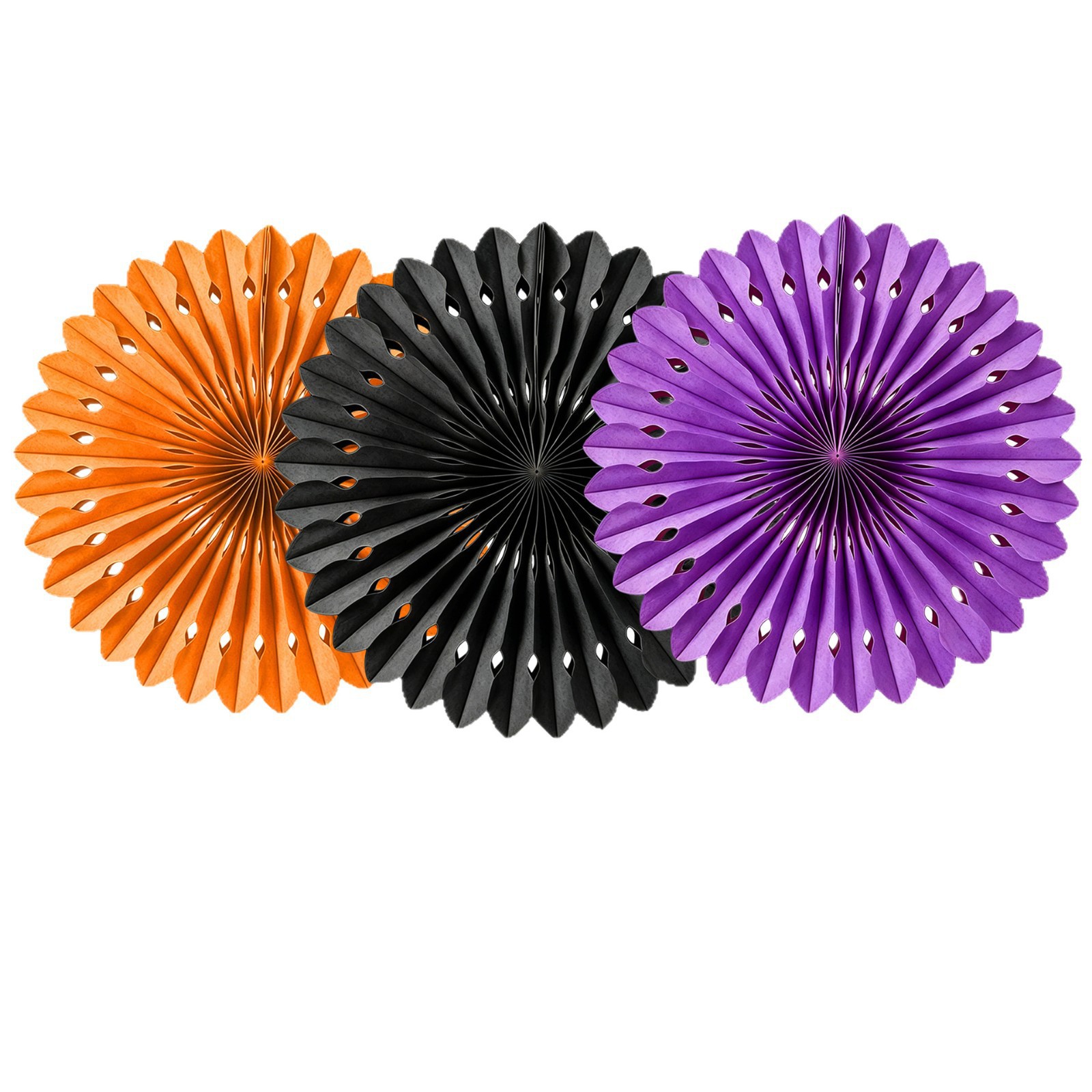 Halloween Ghost Pumpkin Theme Orange Purple Black Color Scheme Hollow Out Paper Fan Paper Flower Ball Scene Decoration Ornaments