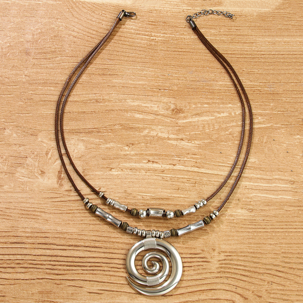 Long Necklace Swirl Totem Bohemian Style Beach Women's Necklace Pendant