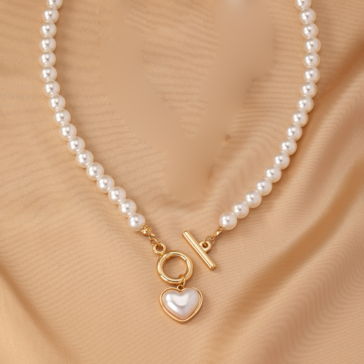 New love pearl OT buckle necklace romantic elegant jewelry accessory