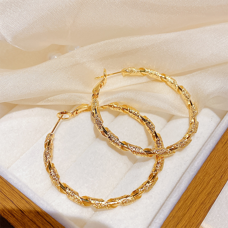 [Geometric smooth] Gold-plated quality circle smooth silver needle earrings, cool square earring accessories