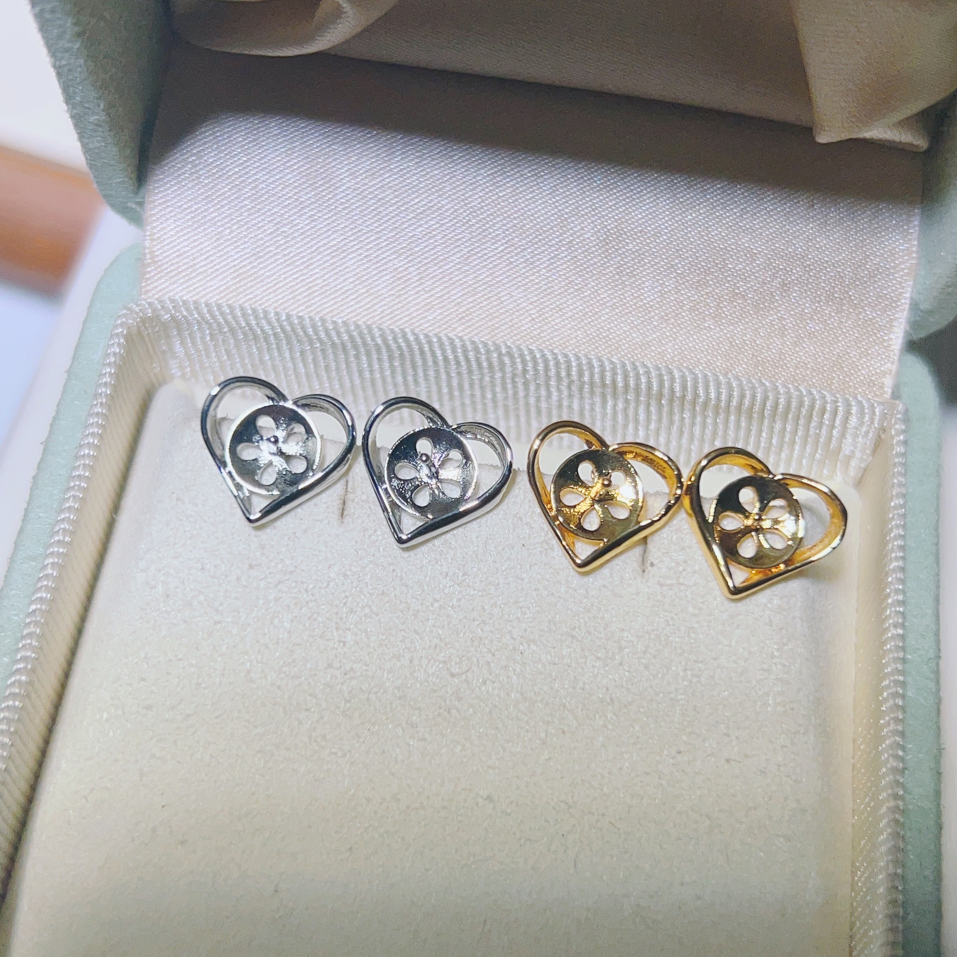 金色托（不含珠） · P1391小爱心（7.5-8mm）