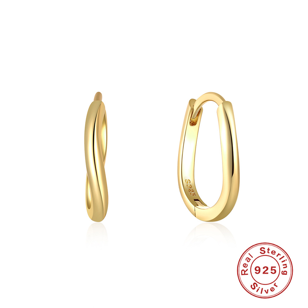 S925 sterling silver curved wave two-tone diamond-set ear cuff earring INS style