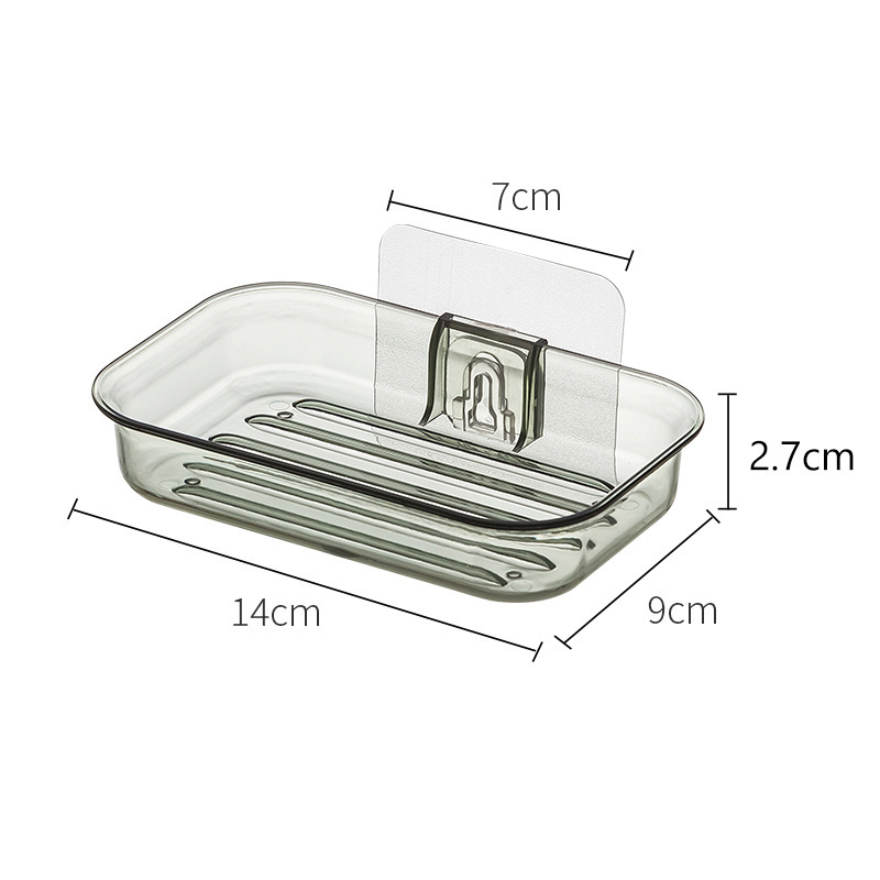 Soap dish wall-mounted, no-drill, drainable soap dish, bathroom soap storage organizer