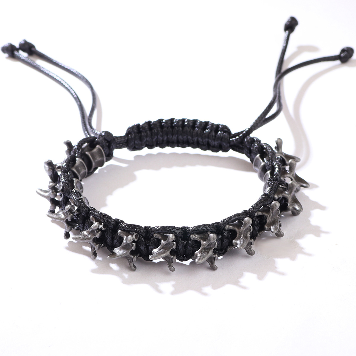 New Punk Alloy Dragon Bone Men's Woven Bracelet Adjustable Size Bracelet