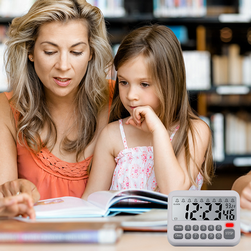 99 Hour Timer Reminder Timer Quick Setting Large Screen Silent Vibration with Clock 10 Groups Alarm