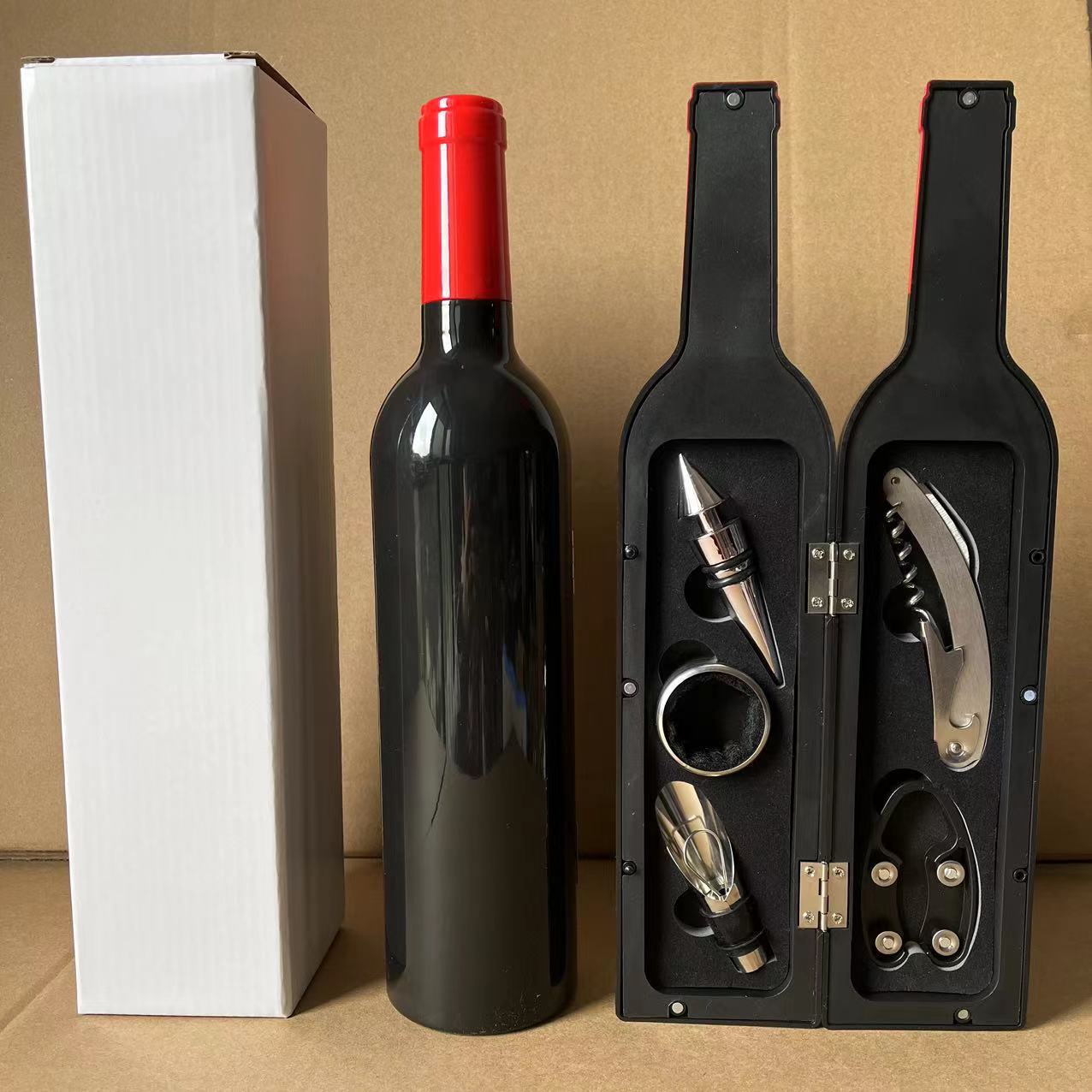 Red Wine Tool Red Head Matte Bright Large Wine Bottle Five-Piece Set Red Wine Tool Box Opener Wine