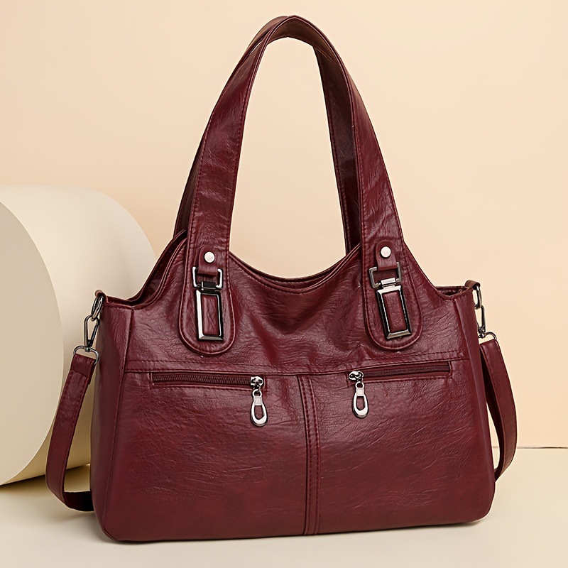 2026 new PU mom bag elderly women's crossbody bag single-shoulder bag mother-in-law large capacity women's bag gift for mother-in-law bag