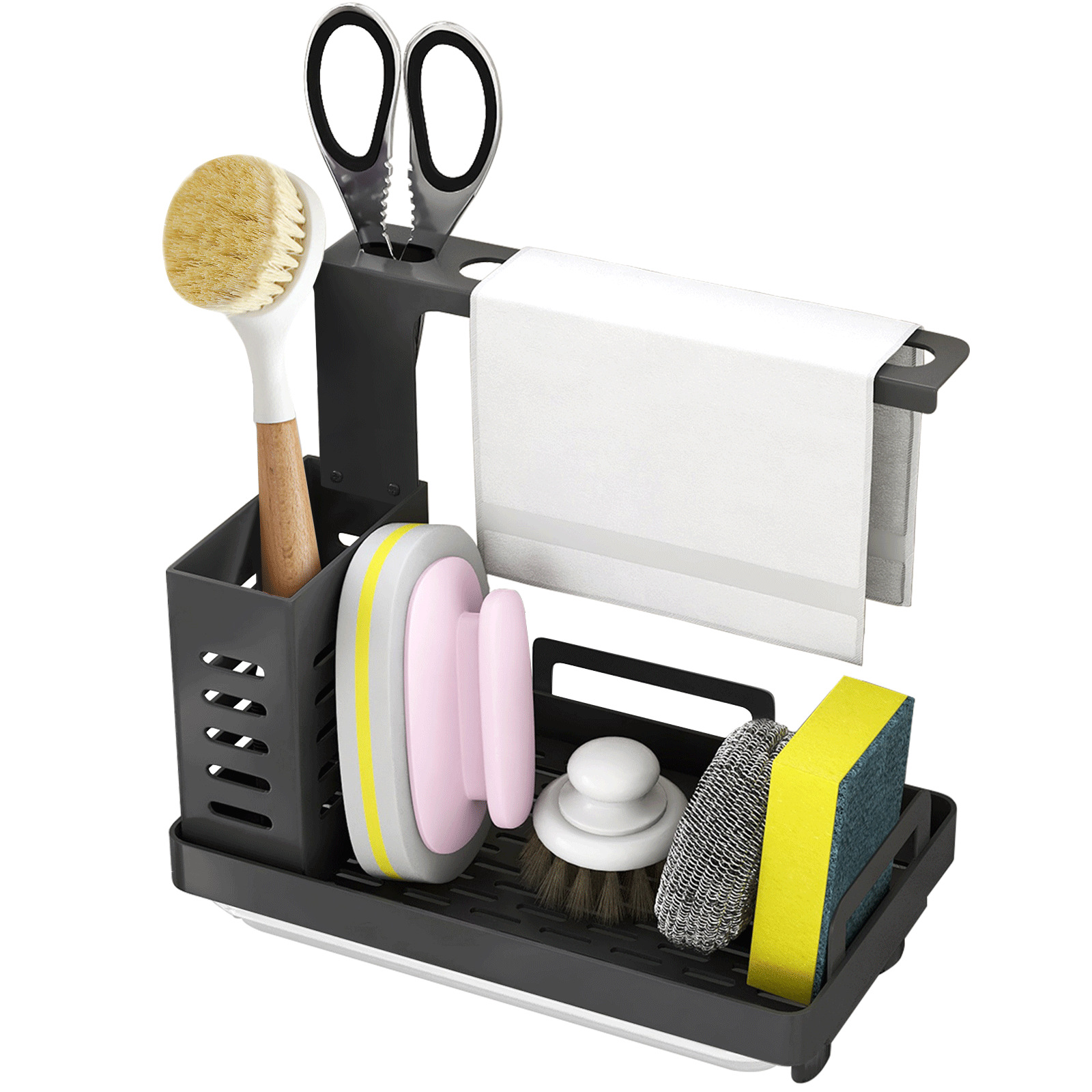 Stainless Steel Sink Faucet Sponge Drip Rack Dish Cloth Rack Kitchen Supplies Steel Wool Dishwashing Cloth No Installation