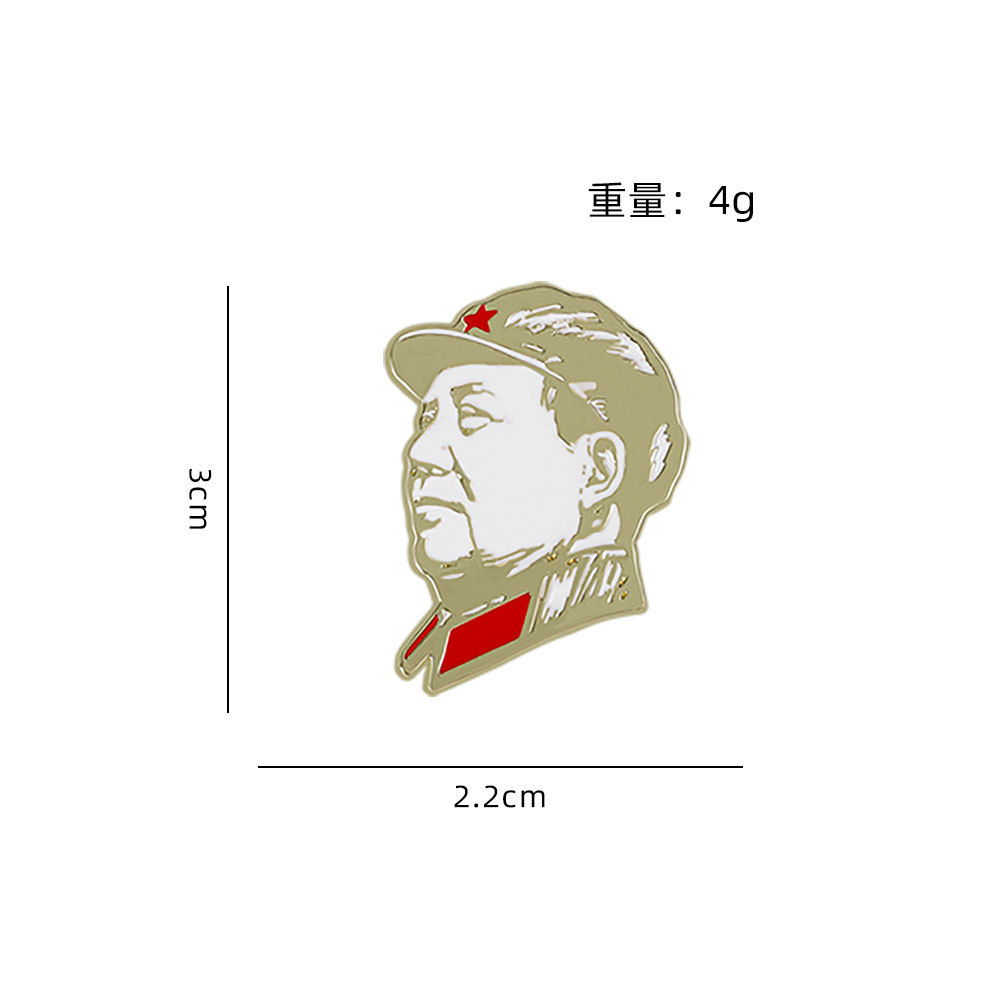 Mao Zedong Brooch Serve the People Great Leader Portrait Red Badge Commemorative Mao Badge Small Accessory Pin