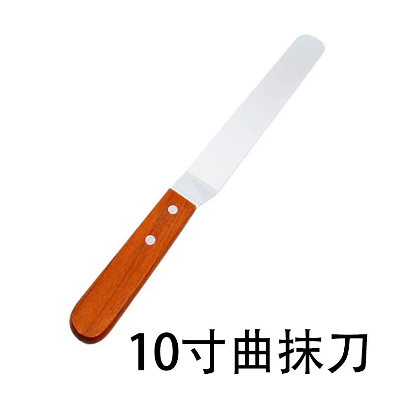 Wooden Handle Teppanyaki Beef Steak Steak Spatula Pizza Pan-Fried Spatula Hand-Grasp Cake Tool Triangle Spatula Pancake Spatula