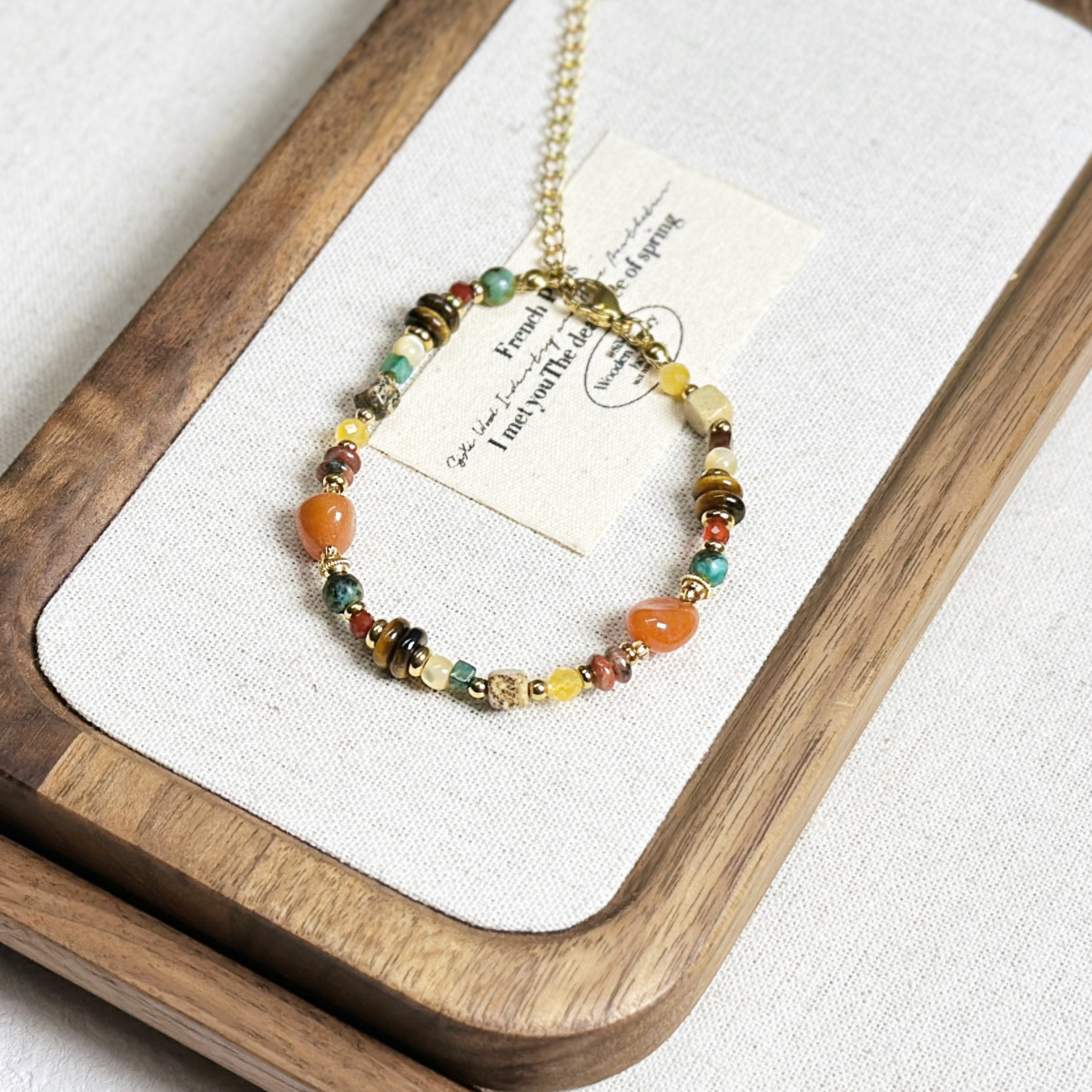 Dunhuang Style Red Agate Beaded Bracelet New Chinese Style Bracelet Women