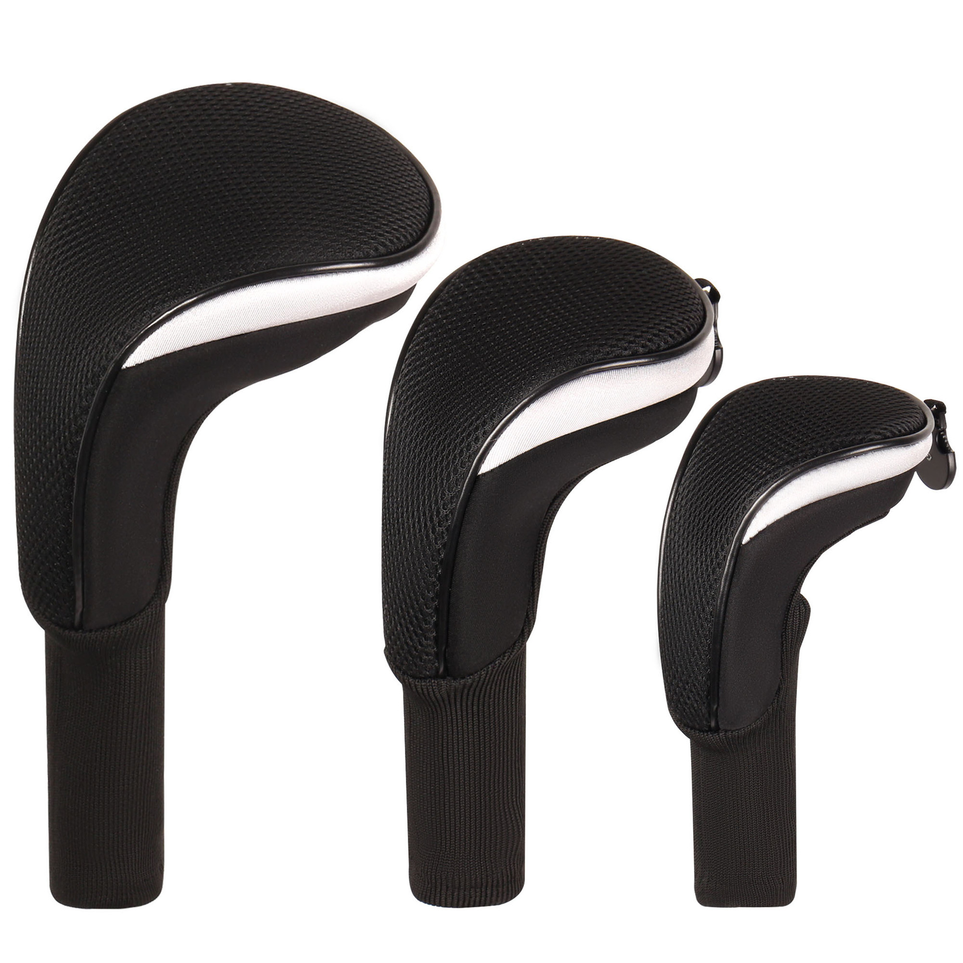 3-piece golf wood head cover, 1-3-5 waterproof polyester head cover, fairway wood protective cover