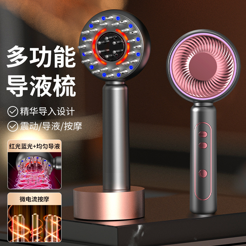 Electric Head Massager Scalp Meridian Massager Red Light Hair Growth Device Head Liquid Applicator Anti Hair Loss Comb