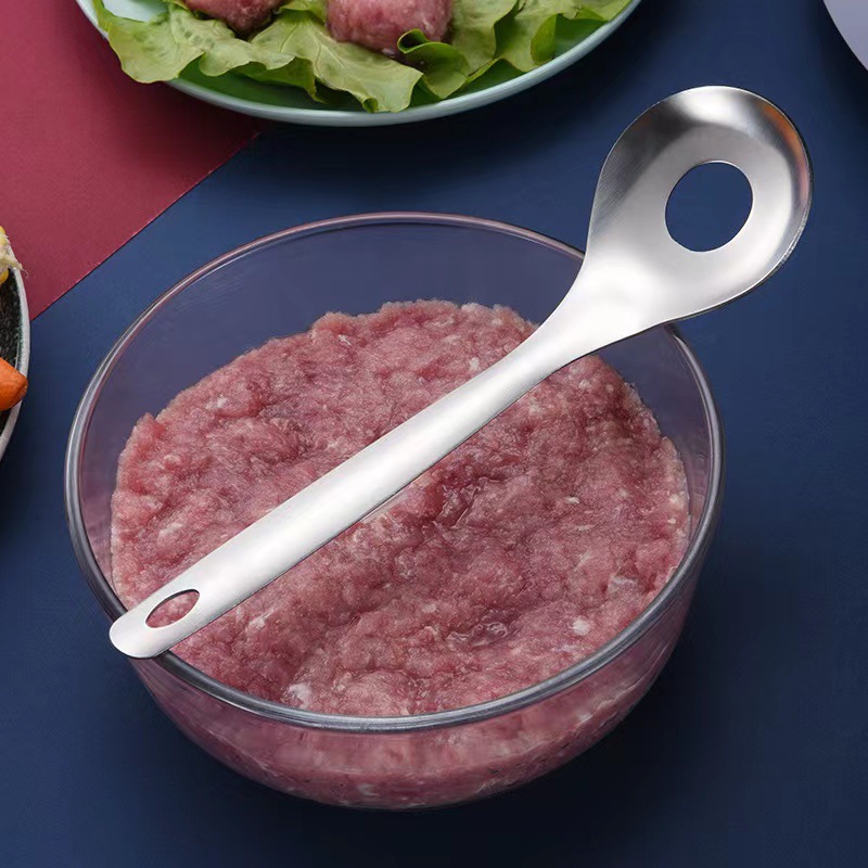 Stainless steel meatball spoon, kitchen household squeezing meatball and fish ball spoon maker, shrimp paste scoop