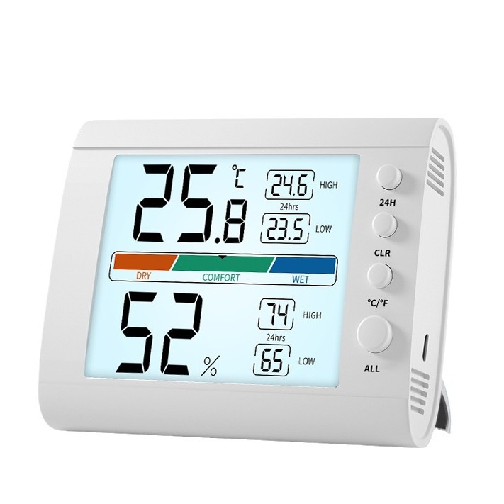 Thermometer Hygrometer Home Bedroom Baby Room High Precision Wall Mounted Electronic Thermometer Digital Display Night Light