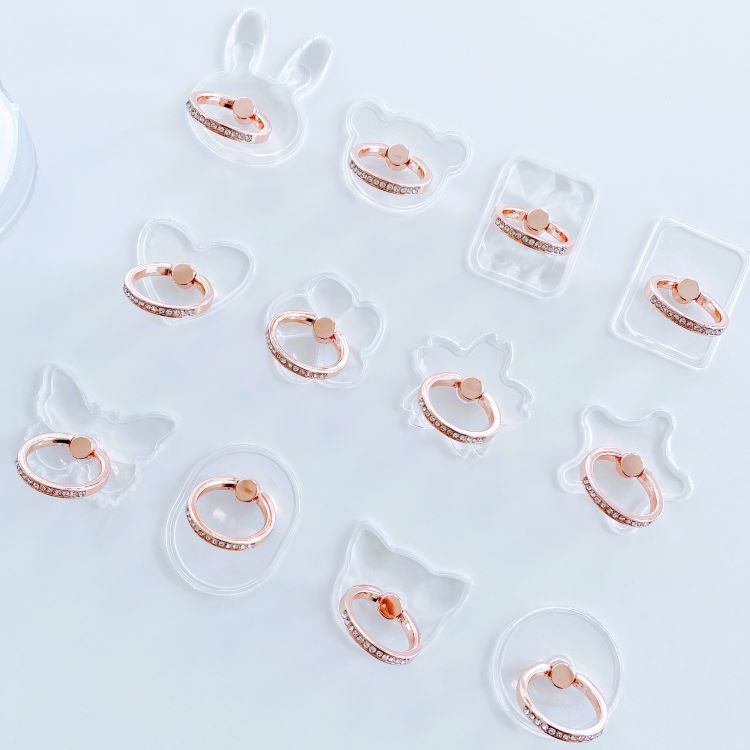 Rose gold diamond ring stand transparent acrylic ring stand transparent diamond ring buckle phone stand