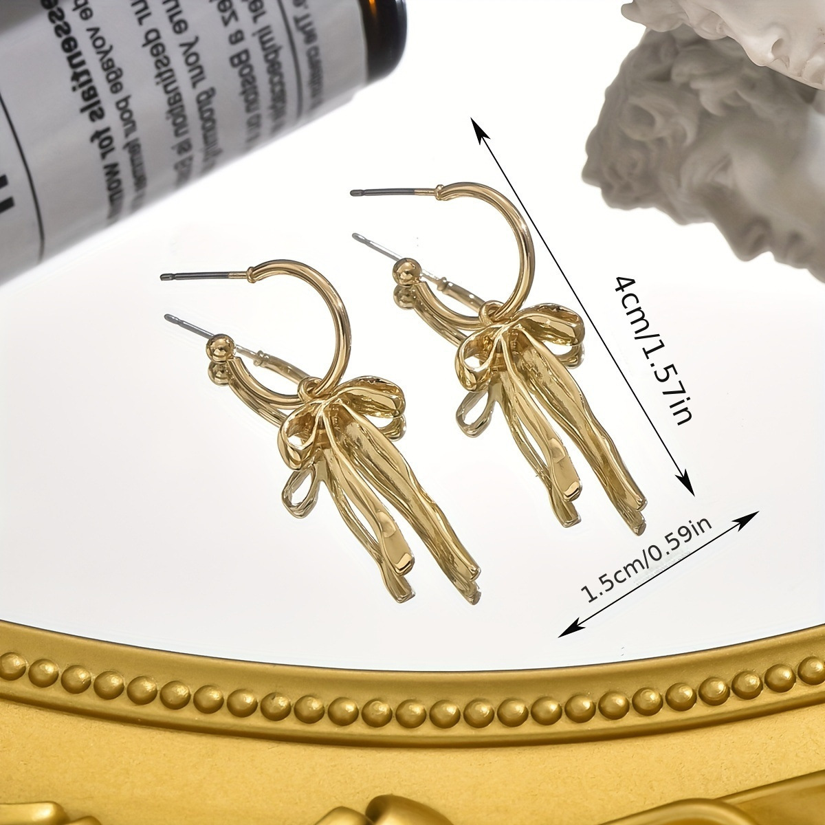 New bow tassel earrings minimalist simple gold ear accessories