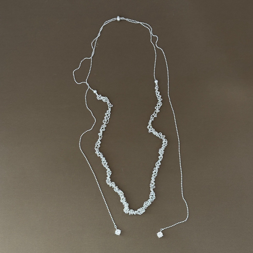 Moonlight hanging tassel lace necklace and bracelet, multiple ways to wear, niche collarbone chain