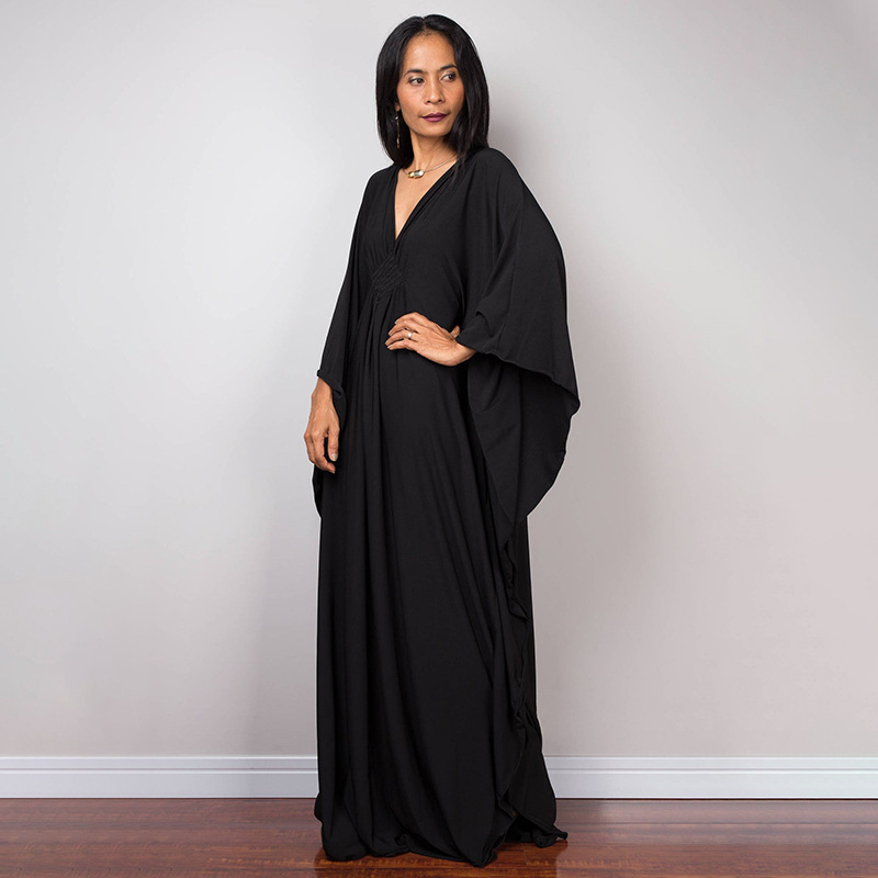 New Solid Color Middle Woven Robe Beach Long Dress Loose Bikini Cover Up Swimsuit Sun Protection Outer Women