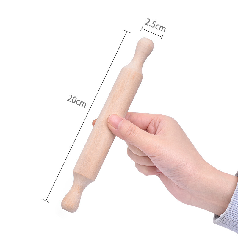 Wooden baking tool, children's mini rolling pin, paint-free small rolling pin, home dumpling wrapper roller, rolling pin