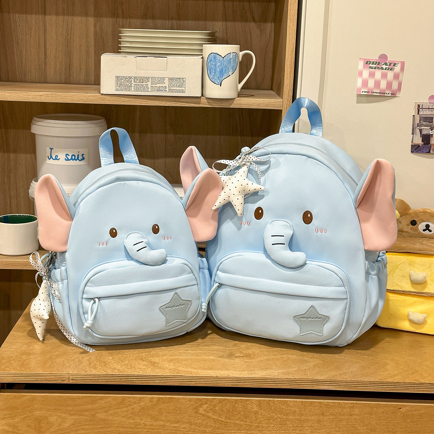 Cute Little Elephant Cartoon Backpack for Women Sweet Style Student Soft Girl Backpack Outing Small Backpack
