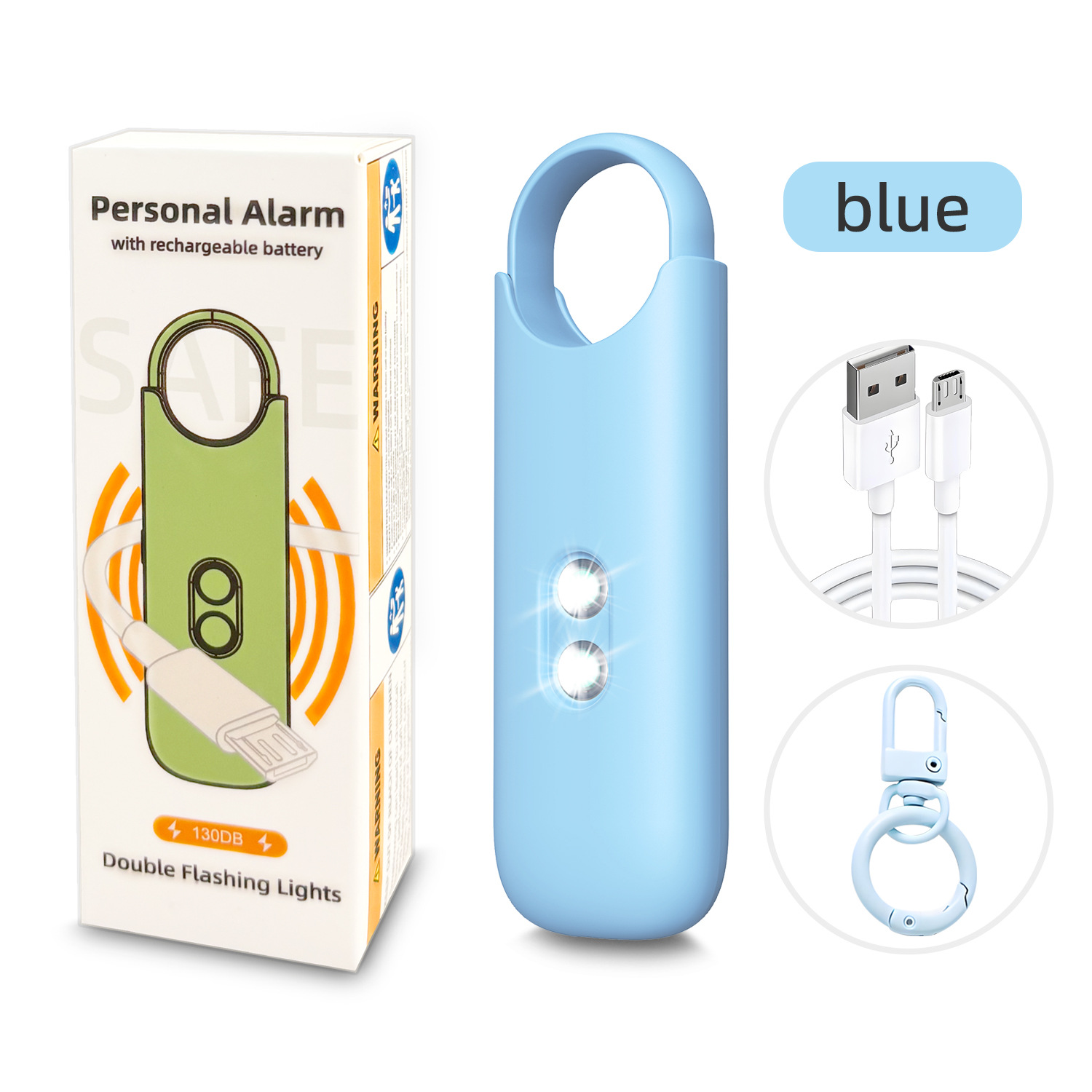 Charging Alarm Outdoor Portable Women Self-defense Dual Strobe Light Sound and Light Anti-wolf Self-defense Portable for Women
