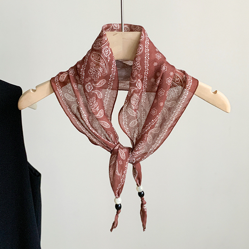 Scarf triangular scarf, elegant accessory thin neck-tie headscarf multi-use