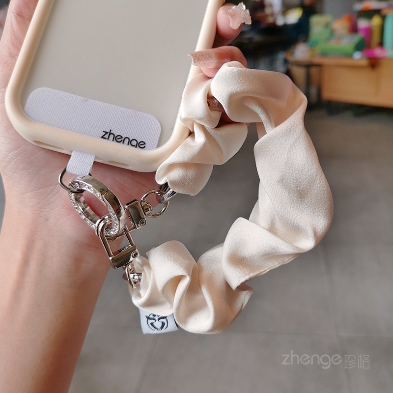 Phone strap wrist type short women's scarf hair scrunchie elastic band outdoor travel