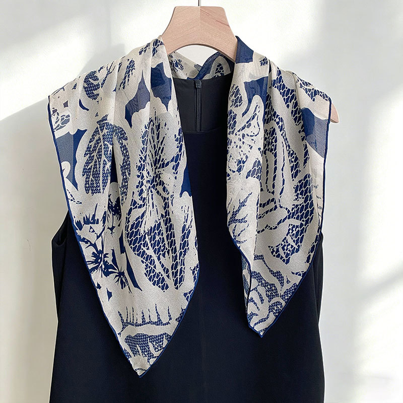 「Classic Paisley」Xili silk real silk scarf for women, summer garden series mulberry silk scarf, decorative neck scarf