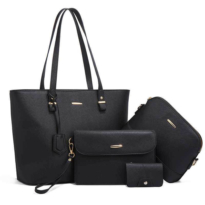 2026 new large capacity four-piece handbag, simple mother-child bag, shoulder crossbody bag for women