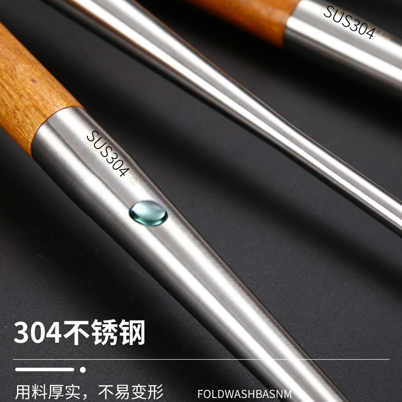 Extended 304 stainless steel spatula wok spatula kitchen supplies household high temperature resistant wok spoon kitchenware set large size