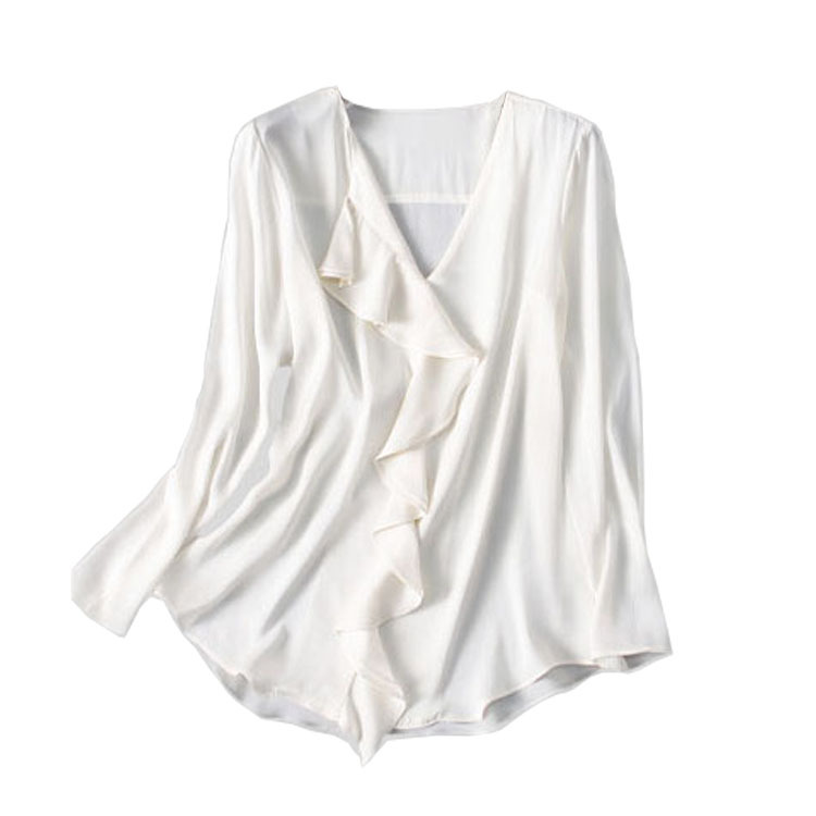 2026 Early Autumn New S536 Heavyweight Silk Shirt Women Ruffle Mulberry Silk Top
